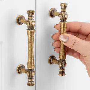 3 Inch Antique Brass Cabinet Pulls 10 Pack French Style P2408