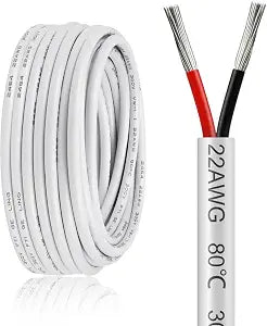 50FT 22 Gauge Wire 2 Conductor, 22AWG Electrical Wire, 22/2 Oxygen Free Stranded Tinned Copper Wire, Insulated Low Voltage Cable for LED Lamps Lights Automotive