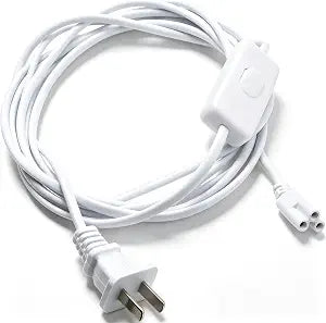 1PCS T5 T8 LED Wire Connector Power Cord with On/Off Switch for LED T5 T8 Light Tube Fixture Extension Cable (9.8FT, White)