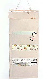 Co-link Linen/Cotton Fabric Wall Door Hanging Storage Pockets Home Organizer (4 Pockets)