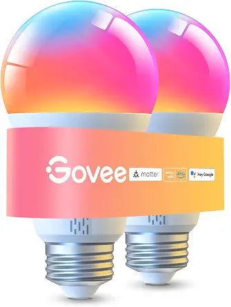 Govee LED Smart Light Bulbs, 1000LM RGBWW A19 75W E26 Base 2 Pack