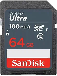 SanDisk 64GB Ultra SDXC UHS-I Memory Card - 100MB/s, C10, U1, Full HD, SD Card