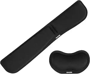 TIDALSOIL 2-Piece Keyboard and Mouse Wrist Rest Pad Set, Black