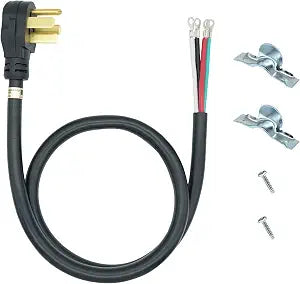 LG Genuine Range Power Cord  40 Amp, 4 Wire 4-Prong  Fits Most Standard 40A / 250V Electric Range Connections (AGF04191001)