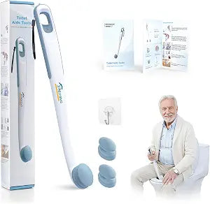Toilet Aids for Wiping Bottom  Ideal for People Overweight,Elderly, Disabled and Post Surgery,Innovative Replaceable Clamp Head and 16.5" Handle