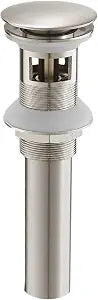Brushed Nickel Bathroom Faucet Sink Pop up Drain Stopper with Overflow