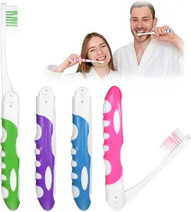 4 Pcs Travel Toothbrush, Folding Travel Toothbrush Compact Folding Design