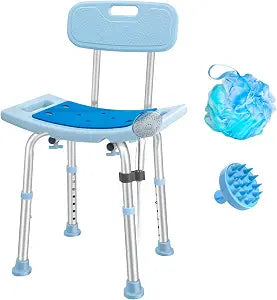 Shower Chair for Inside Shower with Removable Back, Adjustable Shower Stool
