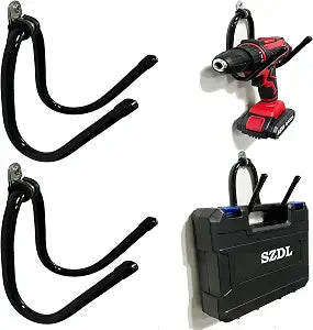 Pmsanzay Power Tool Organizer, 2 Pack Heavy Duty Drill Holder Wall Mount Hangers, Storage Rack Utility Storage Shelves for Power Tools Garage Organization for Men Dad Gift