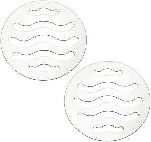 uxcell 2 Pcs Round Floor Drain Cover, Stainless Steel Shower Hair Catcher Drain Grate for Small Lawns, Bathroom Covers, Kitchen Floor Drains, Silver Tone(2.5 Inches)