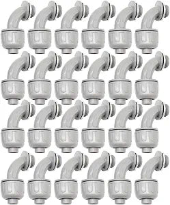 MAKERELE 24-Pack 1/2 Inch 90 PVC Liquid Tight Elbow Connectors