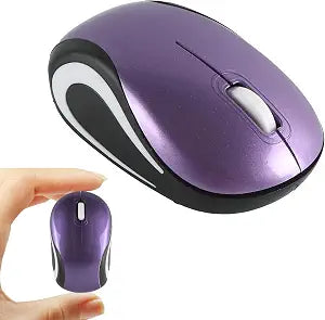 YOCUNKER Wireless Mini Mouse Ultra Portable, 1000DPI Computer Mouse Cordless, 2.4 GHz with USB Receiver, Optical Tracking, 3-Buttons, PC/Laptop (Purple)