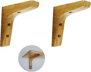 Dnyta 2pcs 3.7"3.7" Wooden Triangle Brackets Corbel Decorative for Kitchen