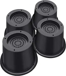 ANNKUT Round Bed Risers 2 inch Heavy DutyCircle Furniture Risers for Chair Table and Desk Legs Elevation, Bed Lifts Risers(Pack of 4 Riser,Black)