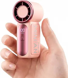 Portable Handheld Mini Fan, Mini Portable Fan with 6 Speeds, 16920 RPM Turbo High Speed Airflow, USB Rechargeable Small Personal Fan with LED Display, Pocket Hand Fan for Travel Makeup Outdoor Office