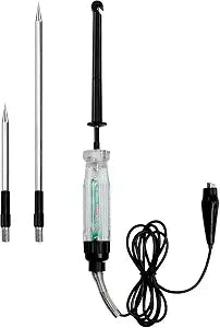 ALLOSUN Automotive Wire Piercing DC Voltage Circuit 6V / 12V Hook Probe Tester 59 Inch Cord with LED & Buzzer Indicator