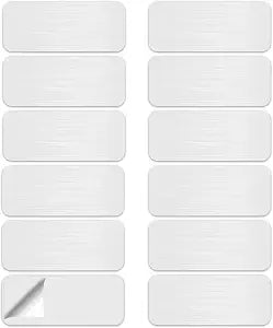 12 Pcs Under Cabinet Light Metal Adhesive Strips, Iron Plate Sticky Sheets for Magnetic LED Lighting Mounting Closet Kitchen Wardrobe Counter Cabinet Use (Non Magnetic 6x3cm/2.36x1.18in)