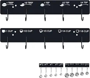 Premium Measuring Cups and Spoons Hanging Rack Screw Adhesive 2pcs