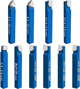10PCS 1/4" Metal Lathe Tooling Carbide Tip Tipped Cutter Tool