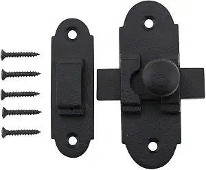 Renovators Supply Manufacturing Black Slide Bolt Door Latch 3.25" X 1.25" Antique Wrought Iron Small Metal Sliding Latches for Windows Or Cabinet Doors Rust Resistant Locks with Hardware