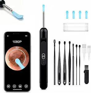 Ear Wax Removal with Camera 1080P HD, IP67 Waterproof Black