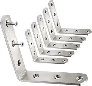 Heavy Duty Steel Angle Brackets, 6 PCS 3x3 Inch | Right Angle Joints for Woodworking & Metal Furniture, Includes Screws for Secure Installation on Shelves, Tables, and DIY Projects.
