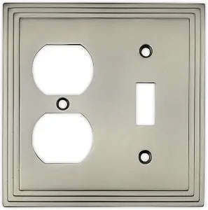 Cosmas 25068-SN Satin Nickel Single Toggle/Duplex Combo Electrical Outlet Wall Plate/Cover