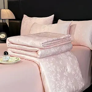 Tailor Shop Cooling Comforter 4Pcs 79��91, Cooling Blanket for Hot Sleepers & Night Sweats, Pink Butterfly Summer Comforter for Girls, Universal Full Queen, Breathable Lightweight Silk Smooth Bedding