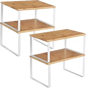 SONGMICS Cabinet Organizer Shelf, Set of 4 Spice Rack, Kitchen Storage