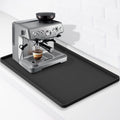 Silicone Coffee Mat 24"x16", Single Piece Anti-Vibration Under Coffee Maker Mat, Non-Slip Espresso Machine Mat with 10mm Raised Edge, Noise Reduction Countertop Protector, Fits Breville Ninja Keurig