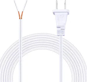 Lamp Cord Replacement with Plug 18/2 SPT1 Wire, 15ft, White