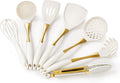 7 Pcs Silicone Spatula Cooking Utensils Set Kitchen Utensils Set White Gold