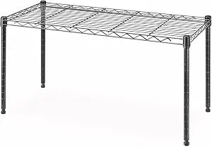 Whitmor 1 Tier Shelving Units, Wire Rack Storage Organizer, 30" L x 14" W x 15" H, Black