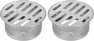uxcell 2pcs Floor Drain Cover, 2.6" 304 Stainless Steel Anti-Blocking Drain Cover Balcony Snap-in Drain Drain Strainers for Outdoor Bathroom Kitchen, 75 Flat Mouth