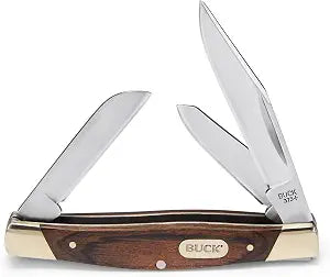 Buck Knives 373 Trio 3-Blade Folding Pocket Knife, Woodgrain, 1.9 oz