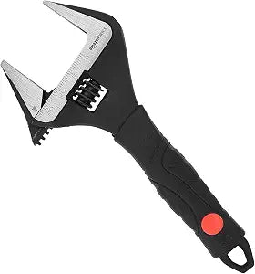 Amazon Basics 6-Inch Drop Forged Adjustable Wrench with Soft Grip, Wide Jaw, Metric/SAE Scales, Rust Resistant, 6.34 x 2.83 x 0.59 inches