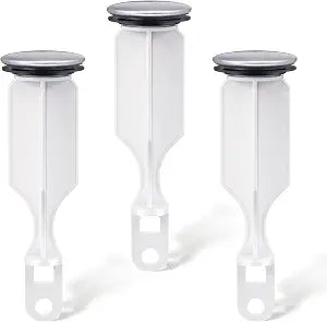 Enhon 2 Hole Pop Up Stoppers, Chrome Bathroom Sink Stopper fits Most Pop Up Drain Design, 4-1/2 Inch Tall, 1-3/8 Inch Cap Diameter, with Gasket Seal, Compatible with PF WaterWorks PF0240 (3 Pack)