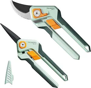 PrunePro Pruning Shears Scissors Set Effortless Cut 1" Branches Clippers