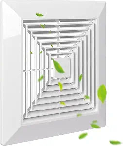 ( 1Piece 9" x 9"Inch Bathroom Exhaust Fan Cover with Spring, Square Ceiling or Wall Mounted Exhaust Fan, Ceiling Fan, Grille, Air Diffuser, Diverter Ventilation Hood, Replacement Accessories