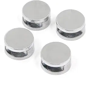 MY MIRONEY 4Pcs Zinc Alloy Round Shape Mirror Clips, Silver