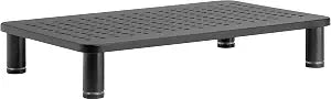 Husky Mounts Monitor Riser Laptop Stand, Adjustable Legs, Stackable, 14.5 x 9.25 x 3.125 Inches Max Height, Matte Black Steel, 1 Stand