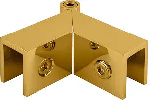 Brixwell Adjustable Sleeve Over Glass Clamp, Brass, Polished Brass Finish