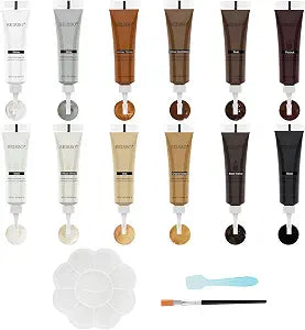 SEISSO Wood Fillers Furniture Repair Kit, 12 Colors Wood Touch up Paint, Wood Stain Putty, Wood Scratch Repair Restore Any Wooden Floors, Cabinet, Tables, Carpenters, Fix Scratches, Cracks, Nail Holes