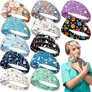 12 Pcs Veterinary Headbands for Women Vet Tech Gifts
