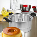 Bene Casa - Aluminum Flan Mold Double Boiler with Glass Lid (1.6 Liter) - Includes Aluminum Inner Pan (8") -Molde De Flan BaÃ±o Maria