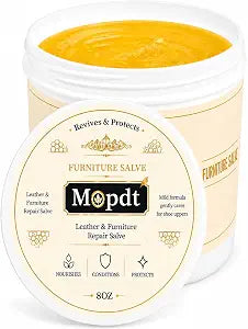 Leather & Furniture Repair Salve, Wood Conditioning Balm, Help Revive Dry, Dull & Scuffed Surfaces, Prevent Cracking Fading, Leather Restorer for Couches, Car Seats, Tables, Shoes, Purses, Boots- 8oz
