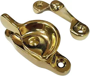 QCAA Forged Brass Sash Lock in Solid Brass, CTC 2", Bright Brass US3, 1 Pack