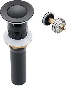 Bathroom Sink Drain Strainer Stainless Steel Black Pop Up Sink Drain Stopper with Detachable Basket Stopper Drain Hair Catcher Assembly Vessel Vanity Lavatory Basin with Overflow, SD40-BK