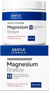 Magnesium Body Cream with Niacinamide & Arnica, Cooling Fast Absorbing Non Greasy Body Massage Moisturizer with Boswellia, Aloe, Tea Tree & Shea Butter for Legs Feet Back Knees Shoulders, 4.23 fl oz