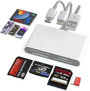 Memory Stick Pro Duo Adapter - 4 in 1 SD/TF/MS/XD Card Reader Digital Camera Adapter for Sony Cybershot SD Card, Lightning/USB-C/USB-A XD-Picture-Card Reader for iPhone 16/15/14/iPad/PC/Android/MAC